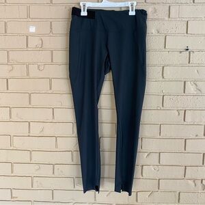 Aday Leggings Womens Small S Gray Crop Roll Stretch Pull On Adjustable Waist